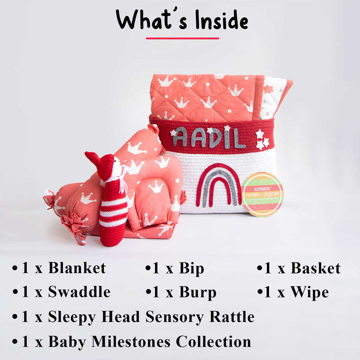 8 Pc | Personalized Unicorn Dreams Baby Gift Basket | 0-4 Years