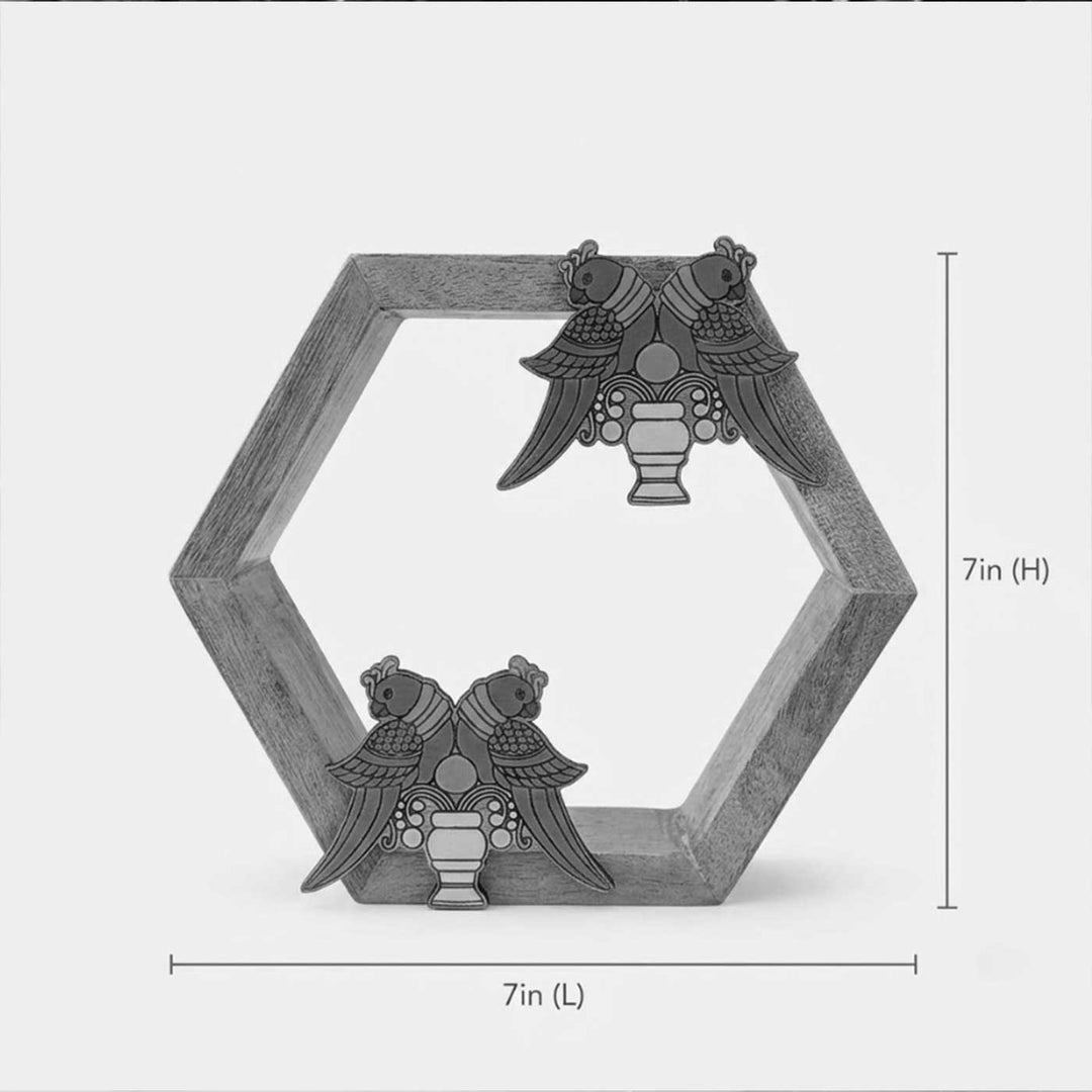 Hand-Painted Elephant Wooden Hexagon Test Tube Planter For Home Decor