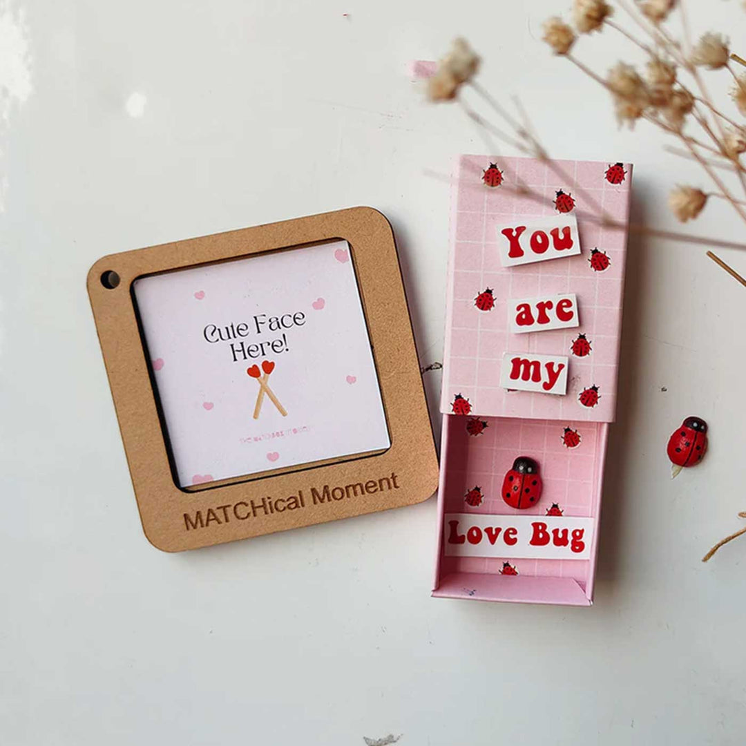 2 Pc | Photo Personalized Frame Magnet & Love Bug Mini Love Box Magnet | Valentine’s Gifting