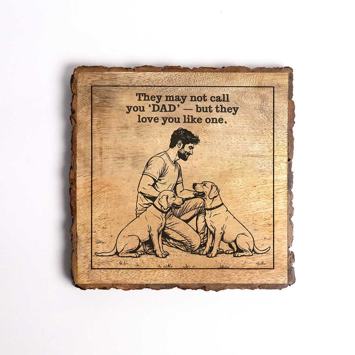 Personalized Hand Carved Engraved Pet Dad Theme Wooden Decorative Plaque
