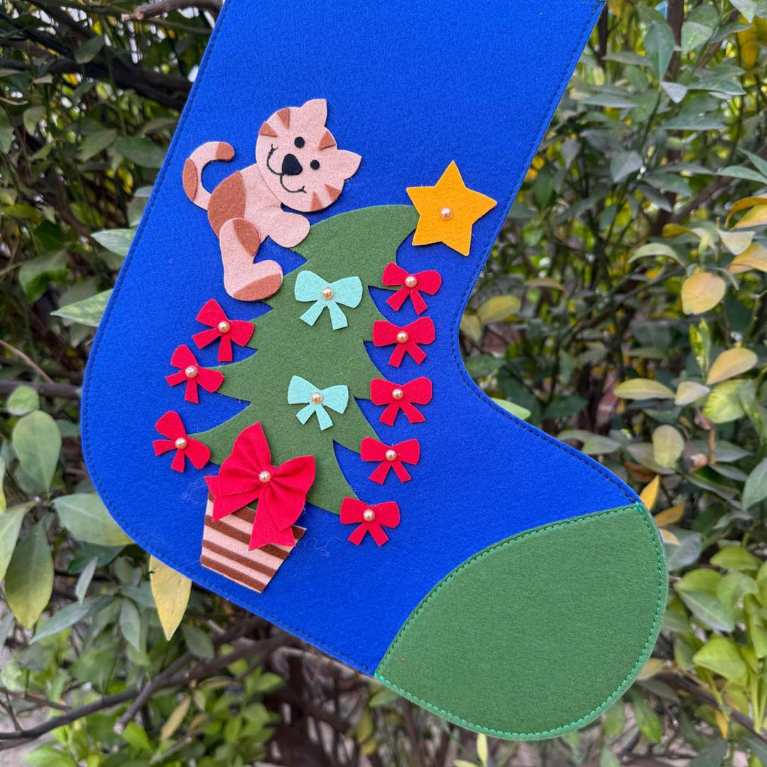 2 Pc | Personalized Handmade Pawsome Felt Stocking And Hanging