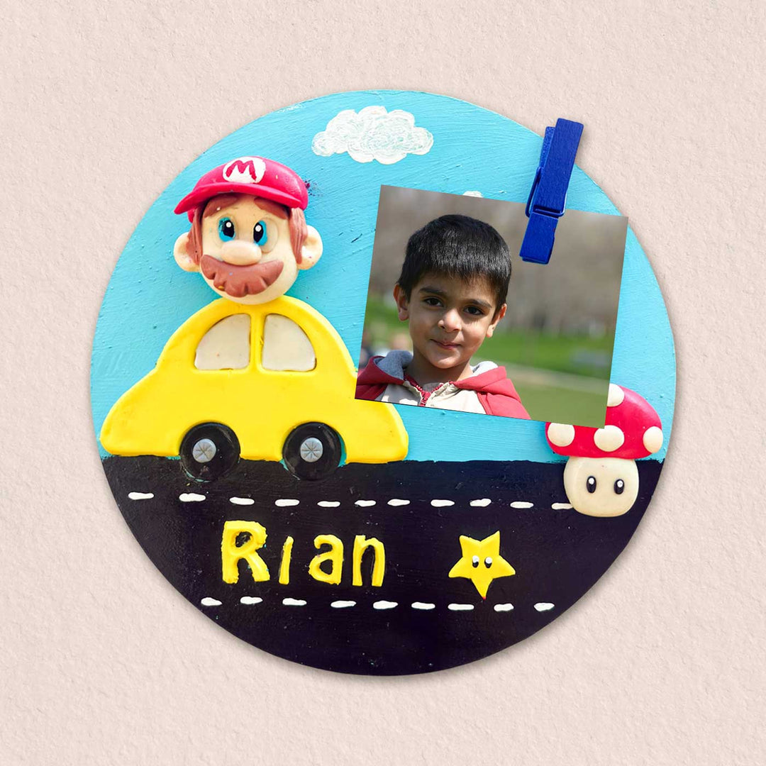 Photo Personalized 3D Mario Theme MDF & Cold Porcelain Clay Fridge Magnet