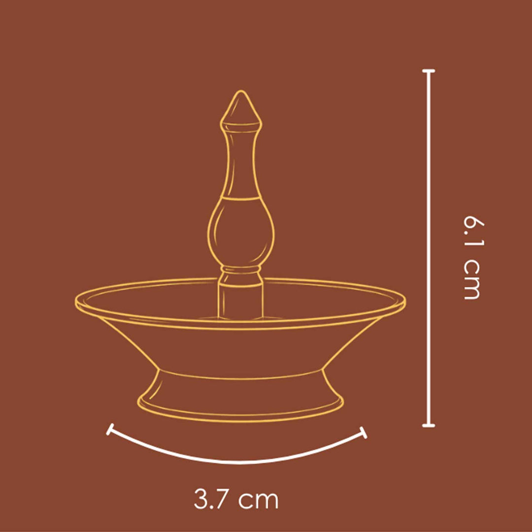 Handmade Borosilicate Nilavilakku Glass And Brass 5-Wick Oil Lamp For Pooja Decor | Short