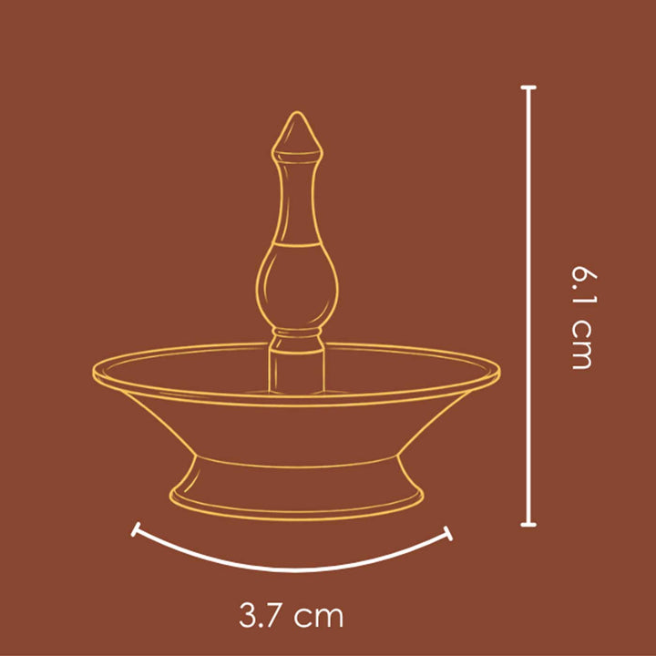 Handmade Borosilicate Nilavilakku Glass And Brass 5-Wick Oil Lamp For Pooja Decor | Short
