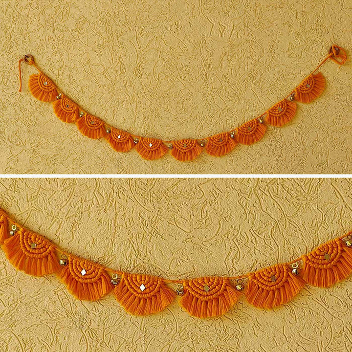 40 In | Handmade Macrame Sanskrit Design Cotton Toran
