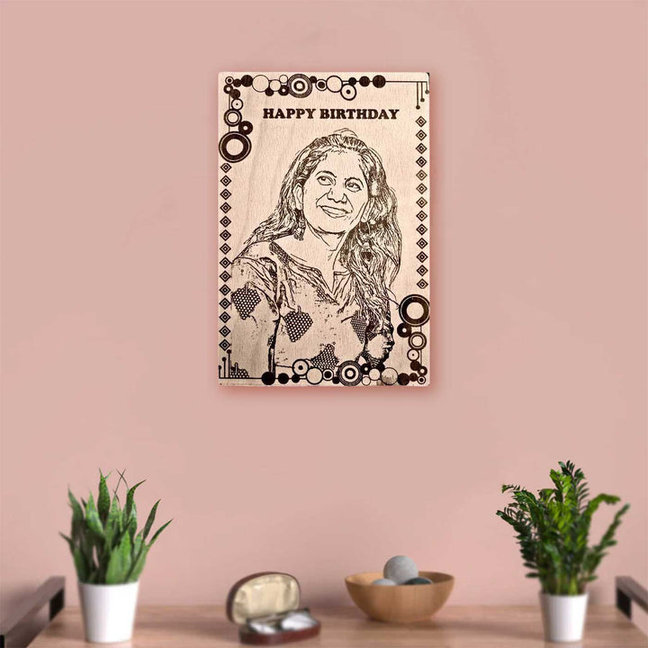 Photo Personalized Engraved Birthday Wooden Decorative Plaque