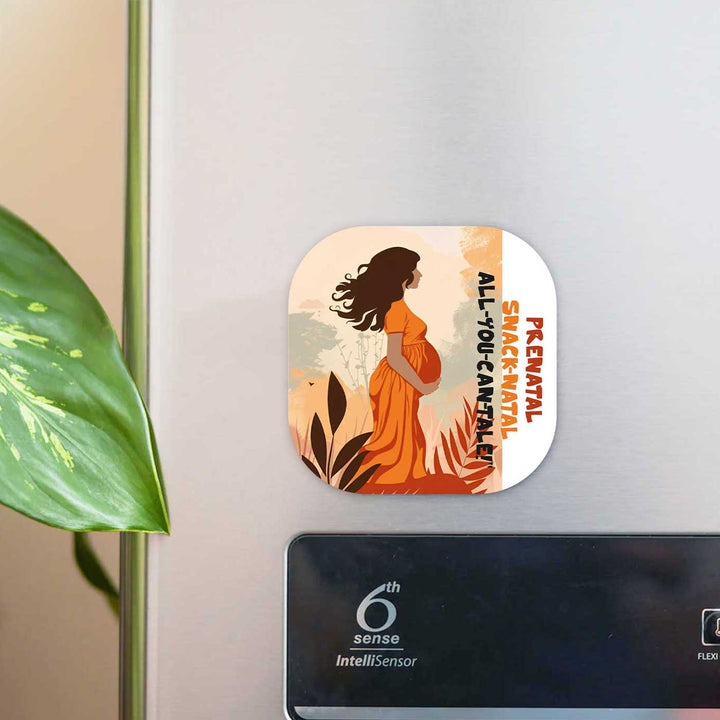 Hand-Painted Prenatal Theme MDF Wood Fridge Magnet For Mom To Be