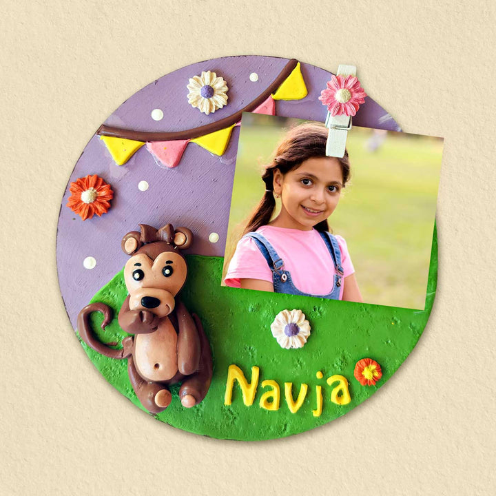 Photo Personalized 3D Monkey Theme MDF & Cold Porcelain Clay Fridge Magnet