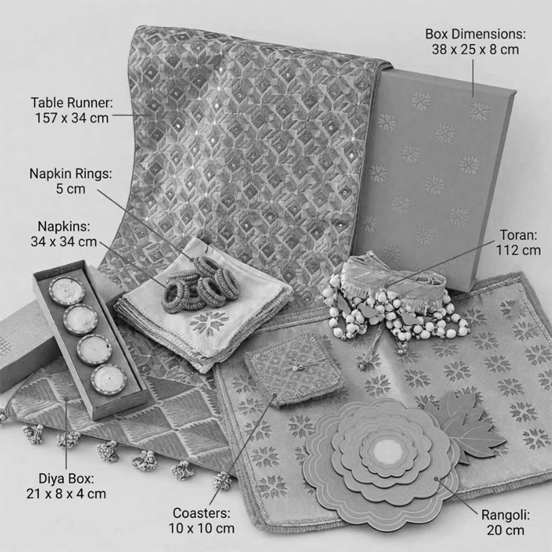 Purple Phulkari Diwali Table And Home Décor Large Gift Hamper For Festive Gifting