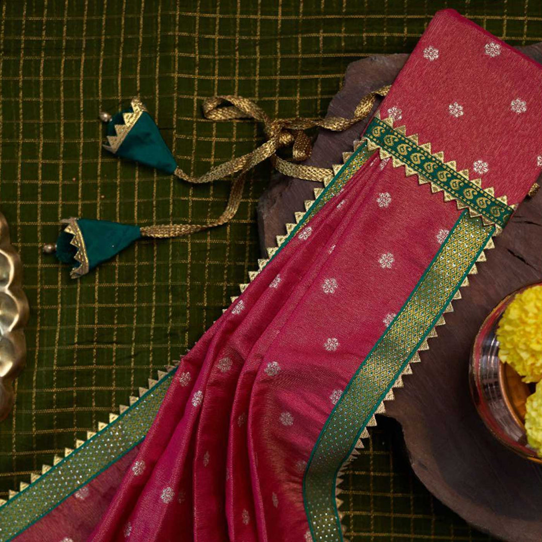 Traditional Pleated Gudi Vastra For Gudhi Padwa