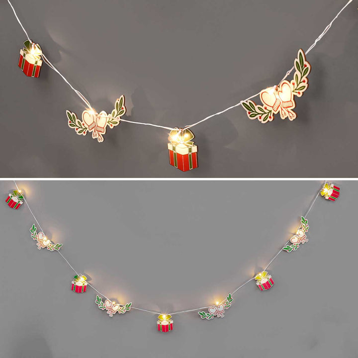 3 m, 14 Bulbs | Decorative Pine Wood Gift & Gloves LED Fairy Light
