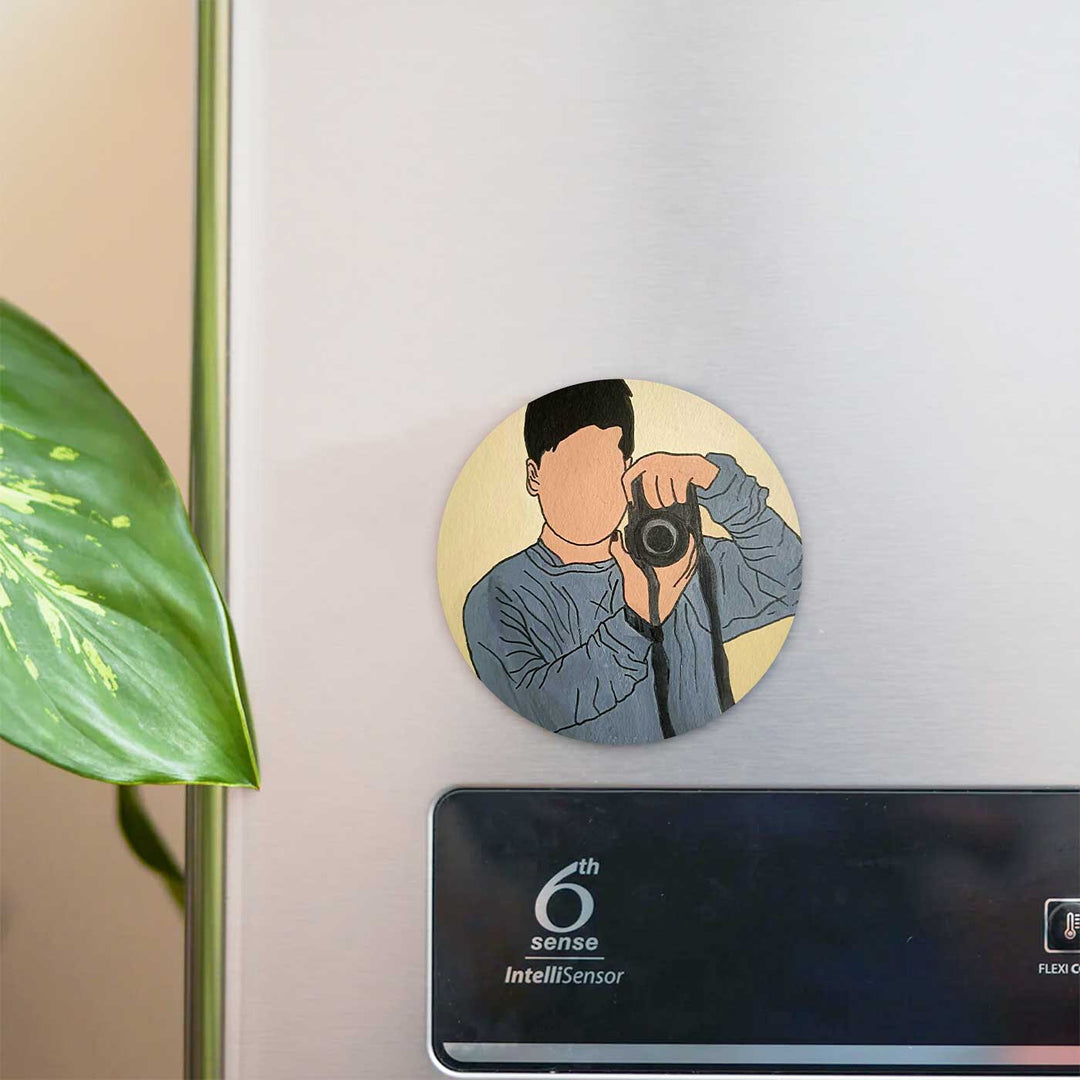 Photo Personalized Hand-Painted Single Character MDF Wood Fridge Magnet