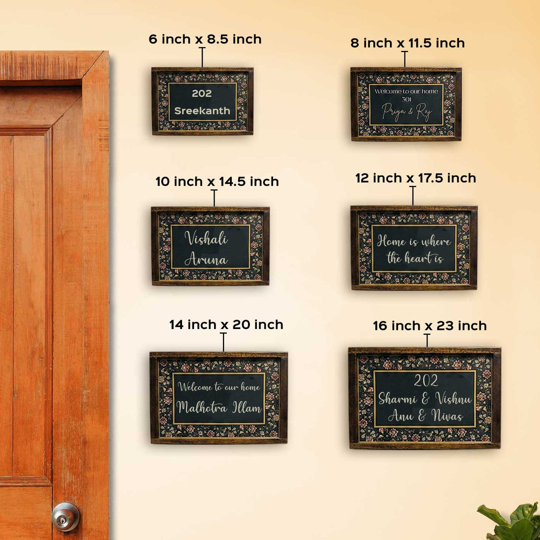 Midnight Bloom Personalized Resin Wooden Frame Name Plate