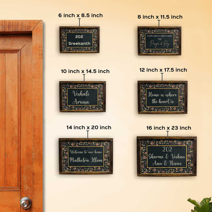 Midnight Bloom Personalized Resin Wooden Frame Name Plate