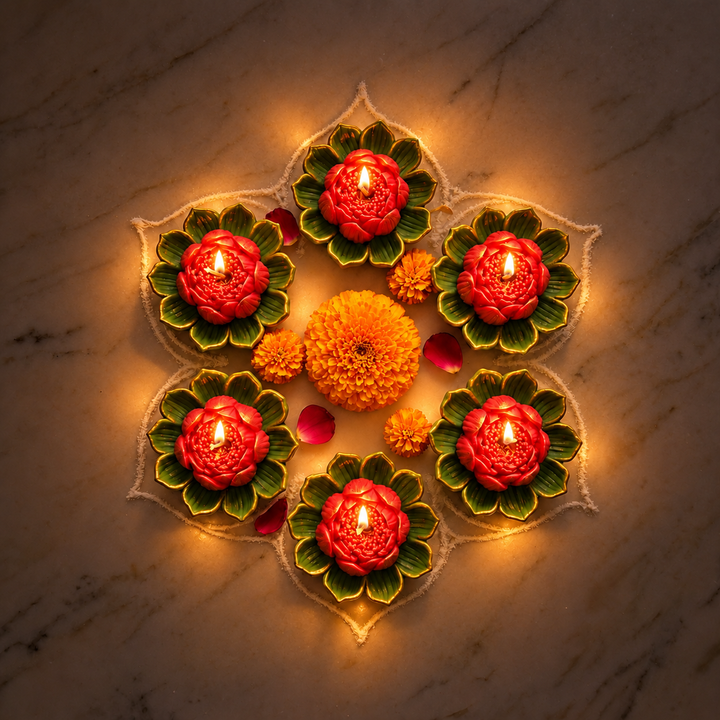 Handmade Lotus Flower Soy Wax Scented Candle For Festive Decor