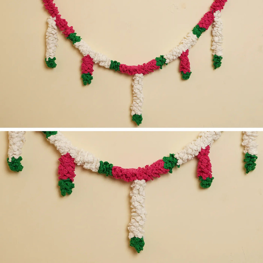 36 In | Handmade Festive Jasmine Crochet Toran