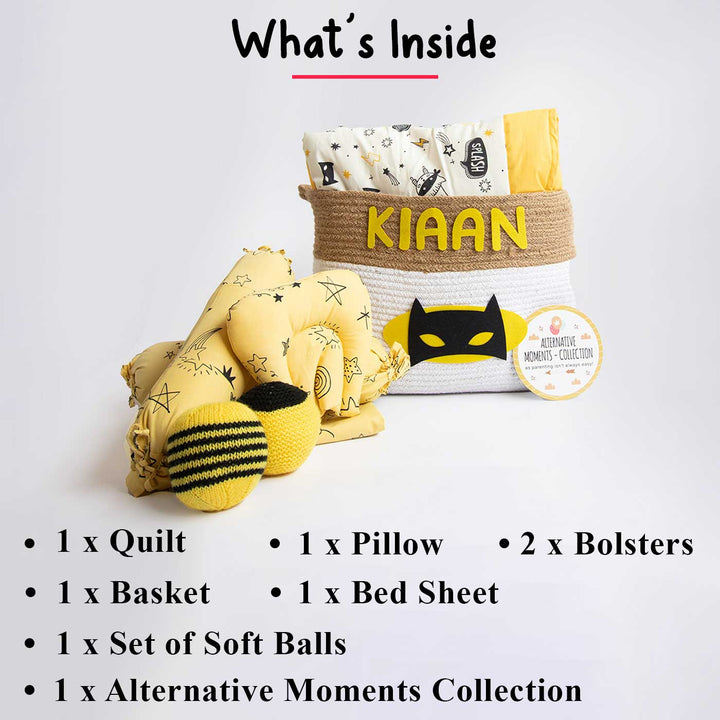 8 Pc | Personalized Circle Of Love Bedding Gift Basket | 0-4 Years