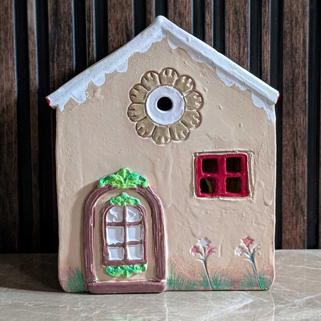 Handmade Dual Look Christmas House Tealight Holder