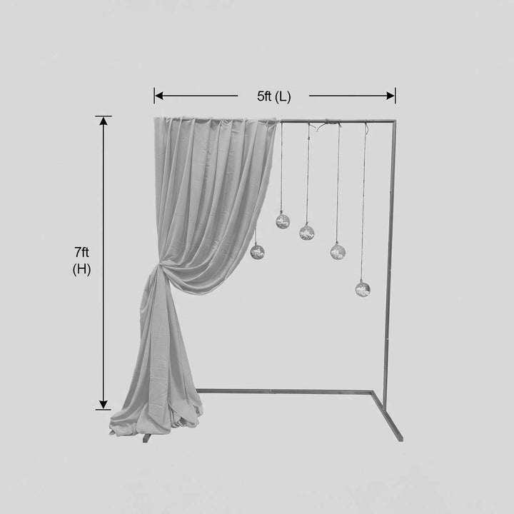 Pink Drape Backdrop Decor Kit With Stand & Hanging Glass Balls