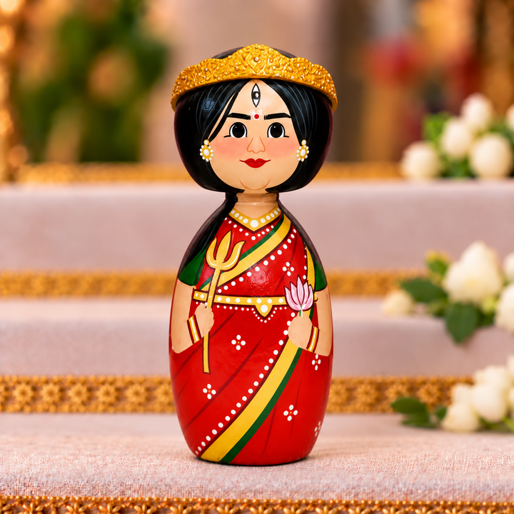 "Goddess" Themed Wooden Doll For Golu/Festive Decor