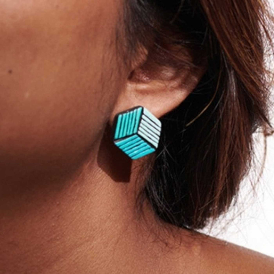 Handmade Hexagonal Terracotta Earrings