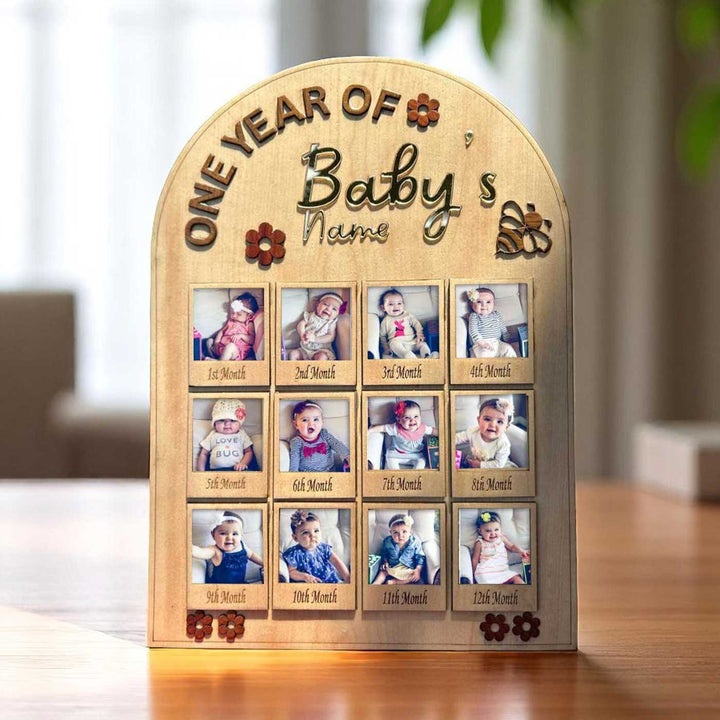 Personalized One year Wooden Frame For New Born