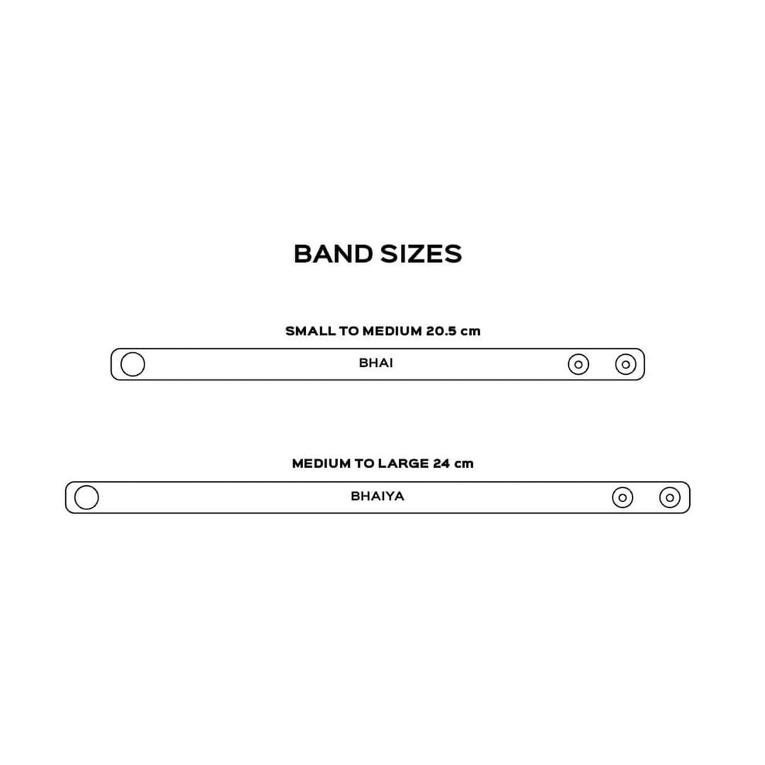 Personalized Rakhi In Genuine Leather - Band Size Chart Diagram