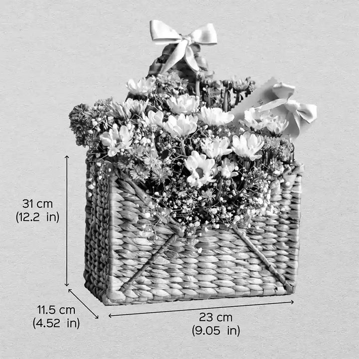 Handmade Crochet Envelope Water Hyacinth Basket