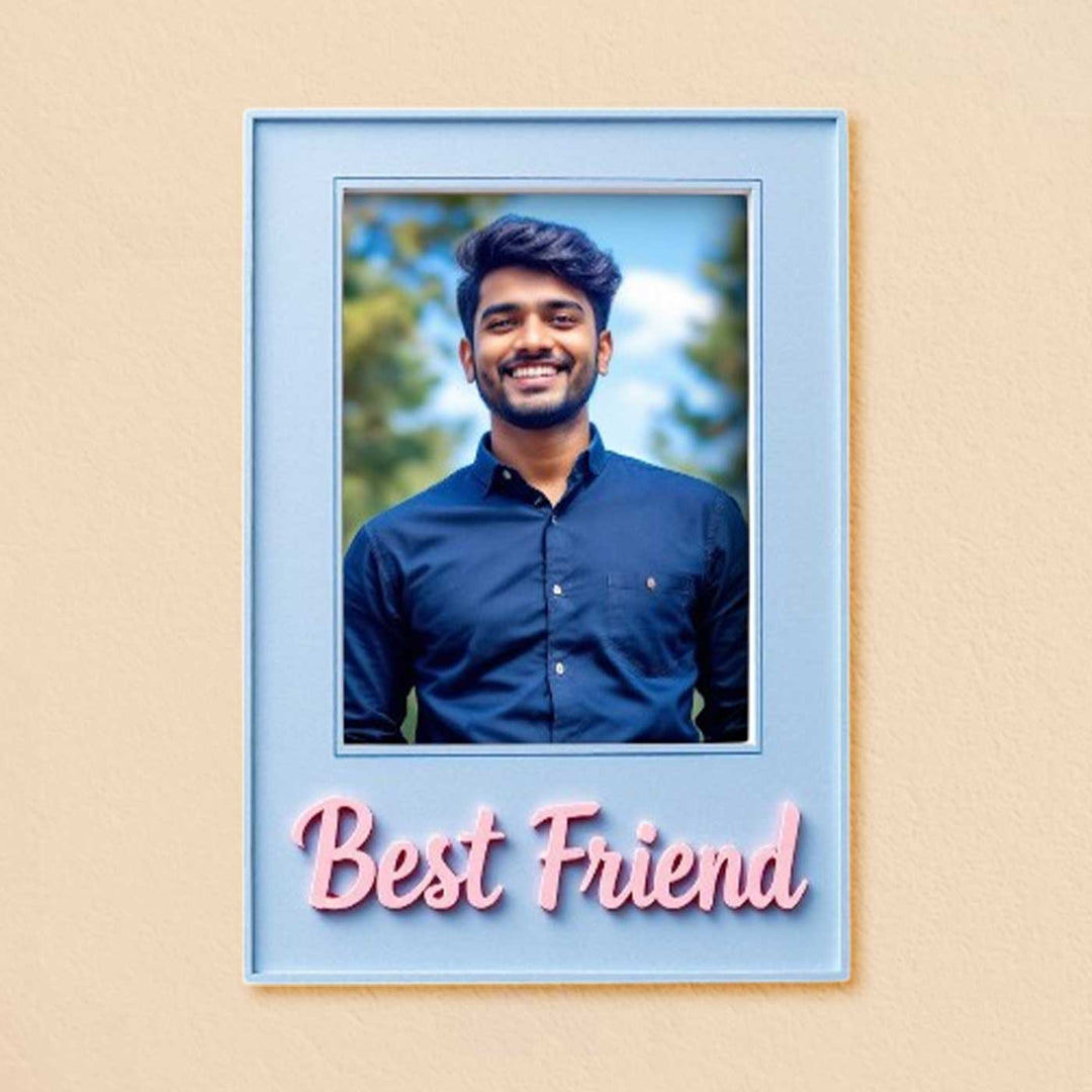 Printed "Best Friend" Polaroid Theme Acrylic Fridge Magnet