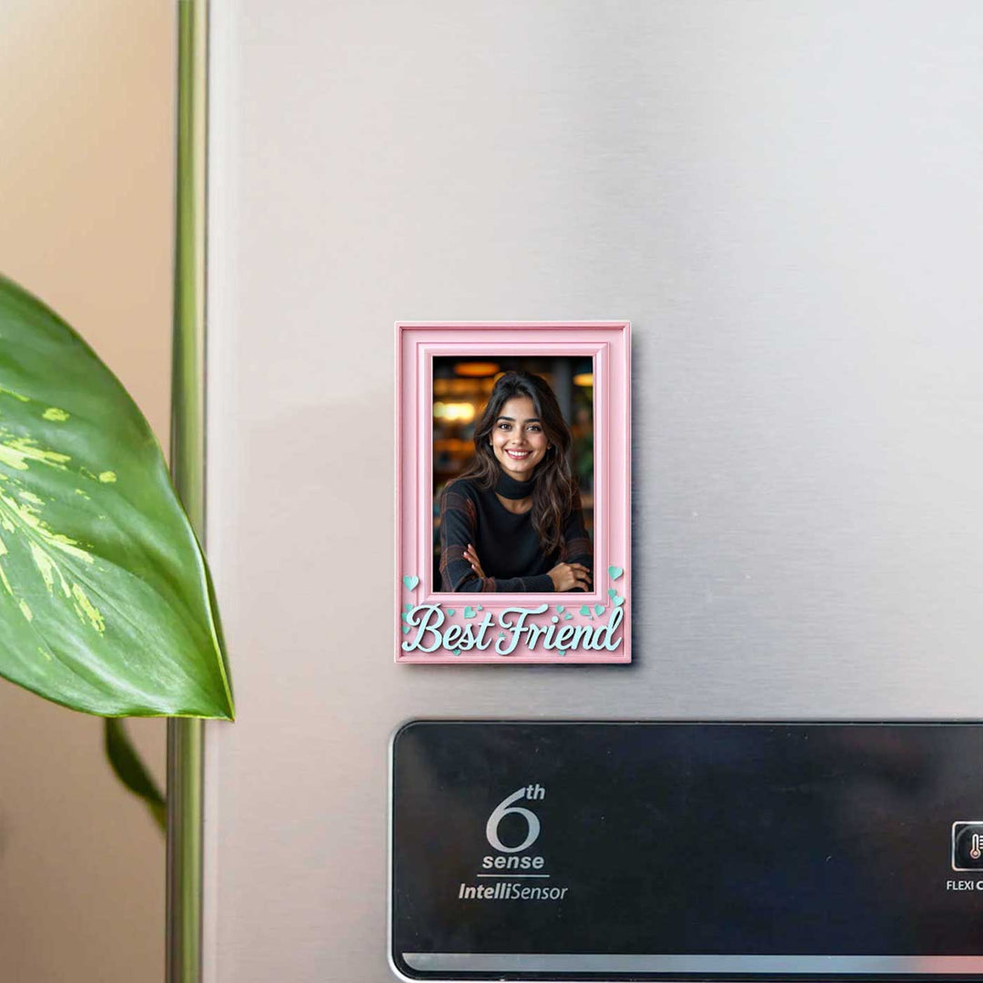 Printed "Best Friend" Polaroid Theme Acrylic Fridge Magnet
