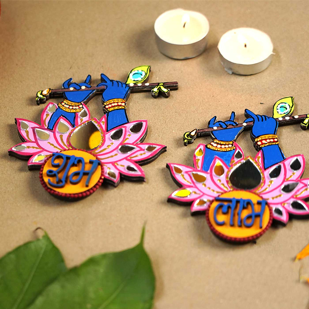 2 Pc | Handmade Krishna Shubh Labh Hanging