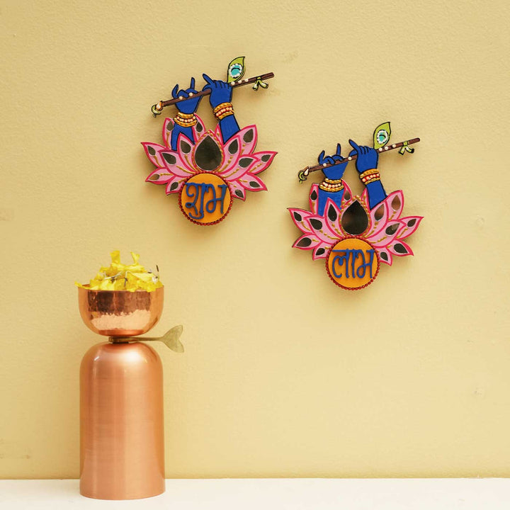 2 Pc | Handmade Krishna Shubh Labh Hanging