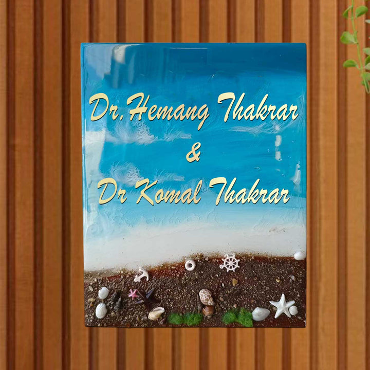 Personalized Beach Theme Resin Name Plate