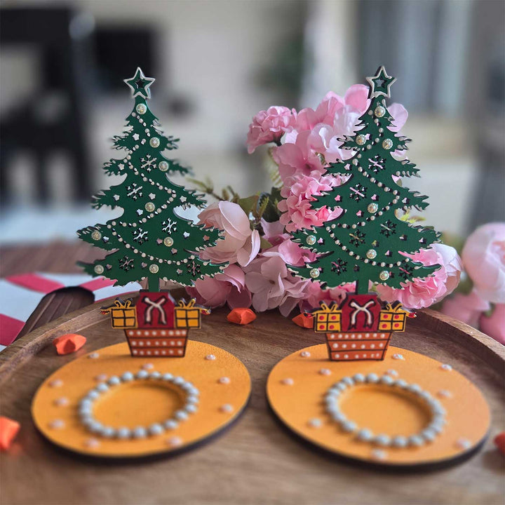 Handmade Wooden Christmas Tree Tealight Holder