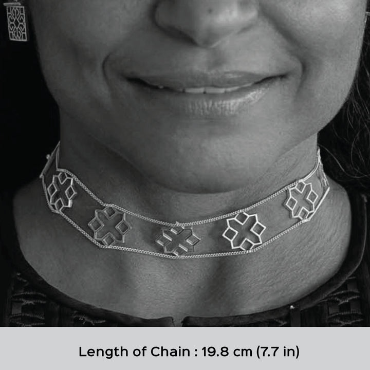 Handmade Sutra Silver Choker Necklace