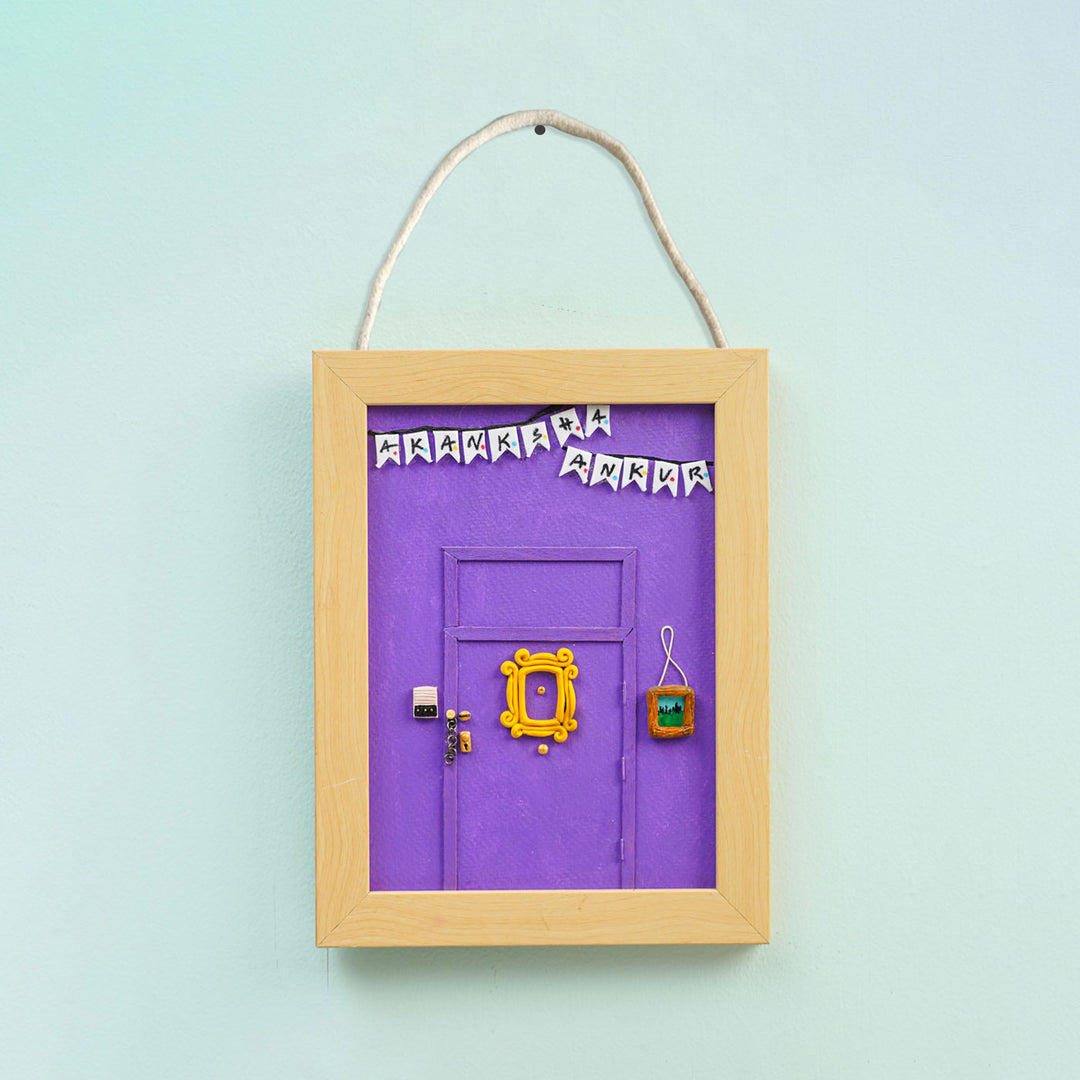 Personalized Clay Friends Frame Wall Hanging For Couple