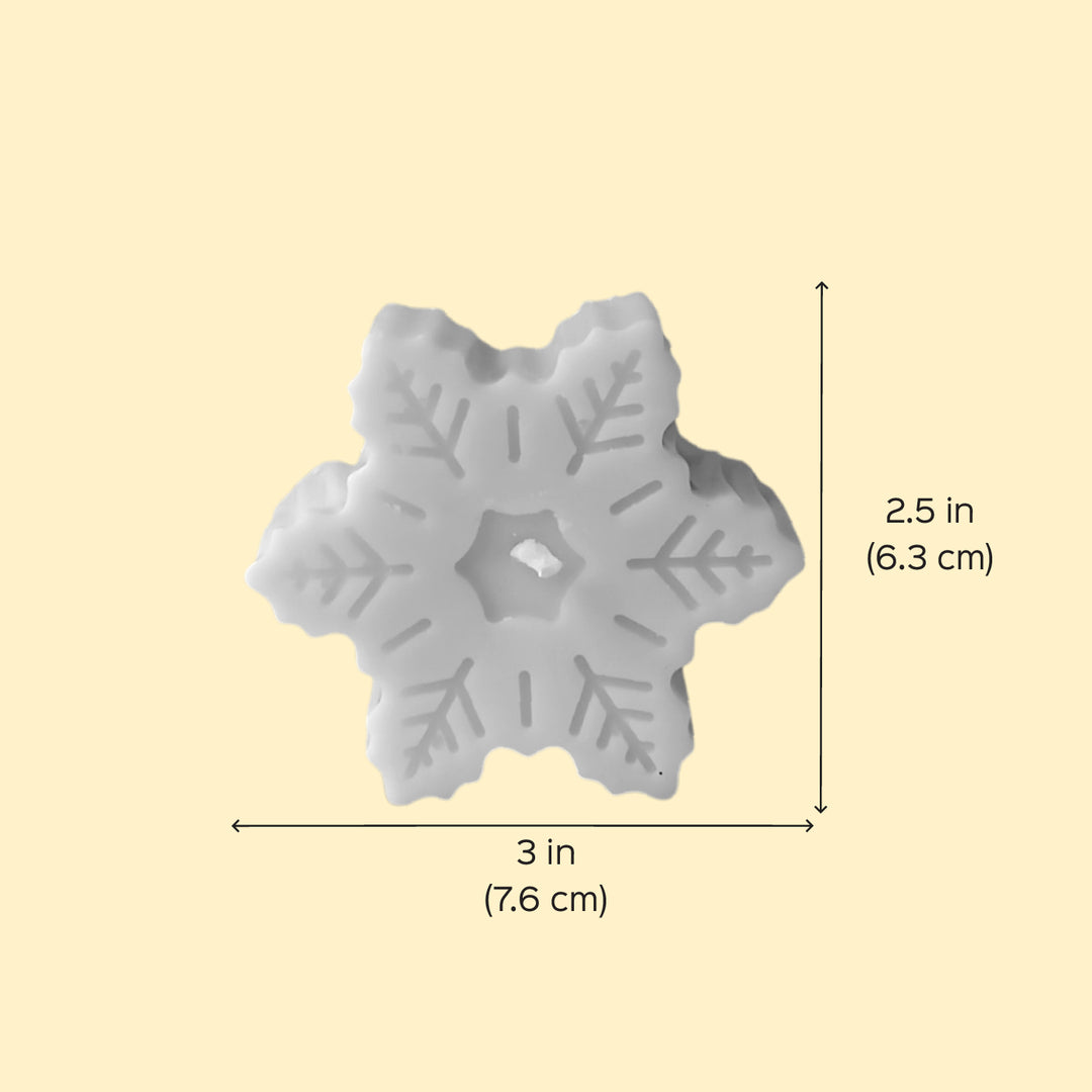 2 Pc | Handmade Snowflake Theme Soy Wax Scented Candles