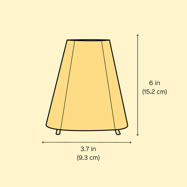 6 inch | Yellow Christmas Motifs Hand Painted Tholu Bommalata Tabletop Lamp