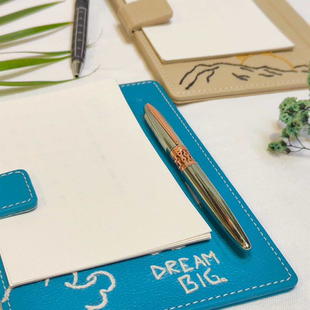 Embroidered Magnetic Paper Holder with Pen Slot