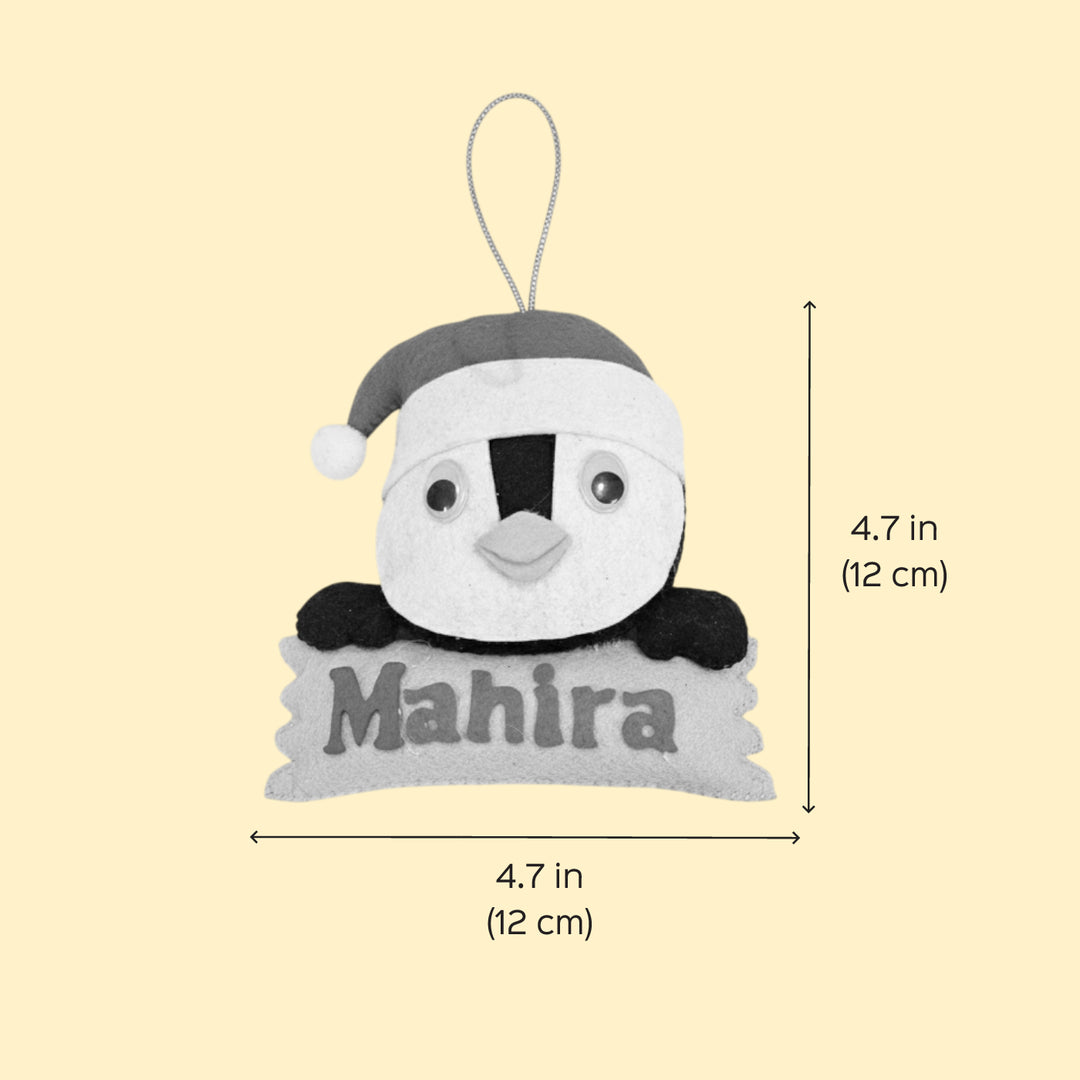 Personalized Penguin Felt Ornament For Christmas Tree Decoration