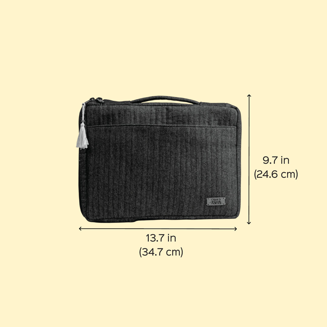 Handcrafted Brown Denim Sahiba Laptop Sleeve