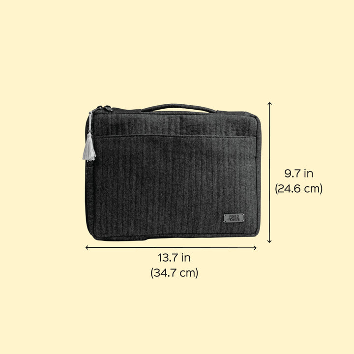 Handcrafted Brown Denim Sahiba Laptop Sleeve