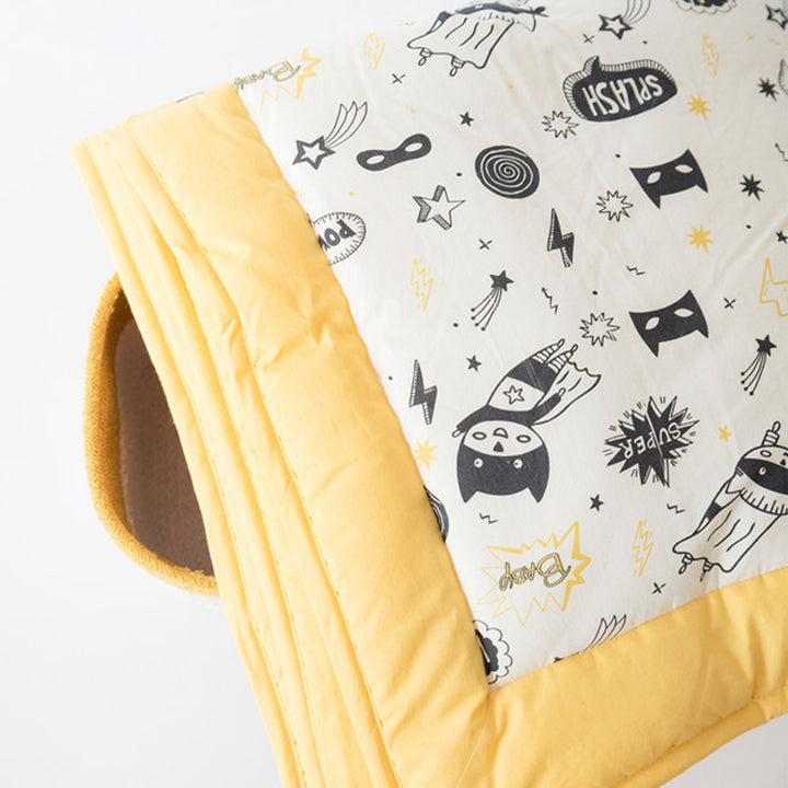 Personalized Superbaby Reversible Organic Cotton Kids Quilt for Newborn | 0-4 Years