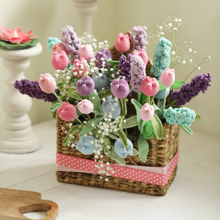 Handmade Crochet Tulips Cotton Flower Stick | Pack Of 1