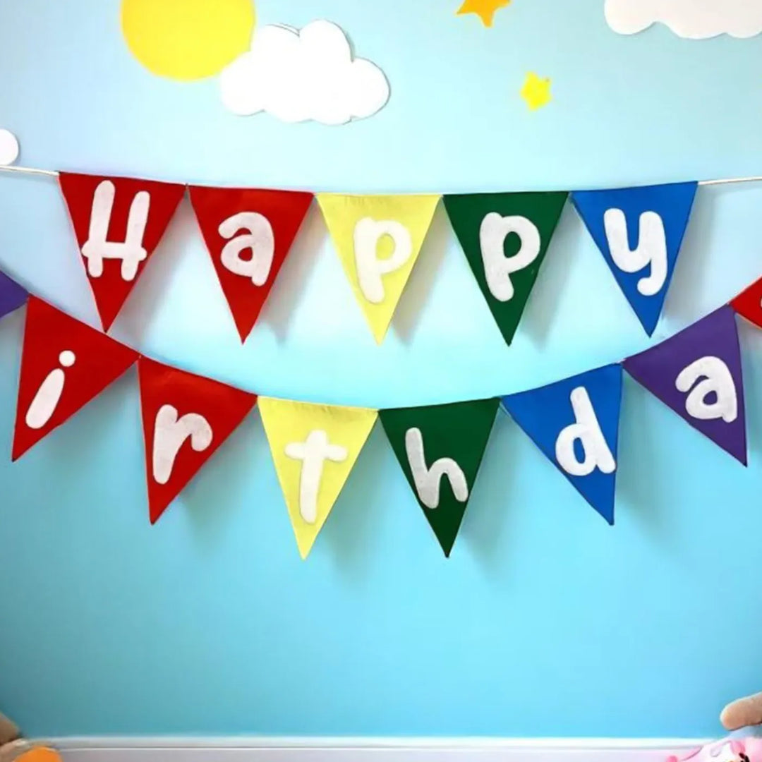 Handmade Pennant Design Felt Happy Birthday Bunting