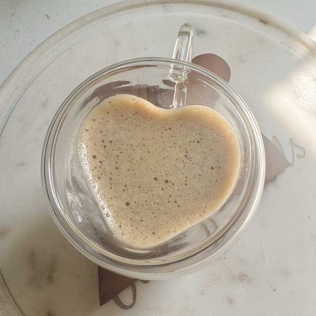 Personalized Handmade Heart Shape Double Wall Glass Mug