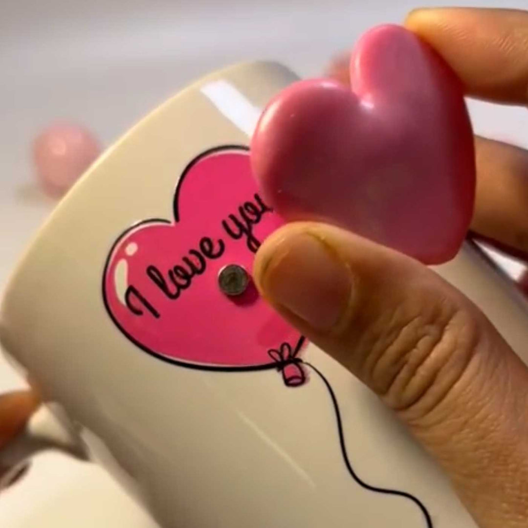 Handmade Heart Balloon Theme Polymer Clay & Ceramic Mug | 250 ml