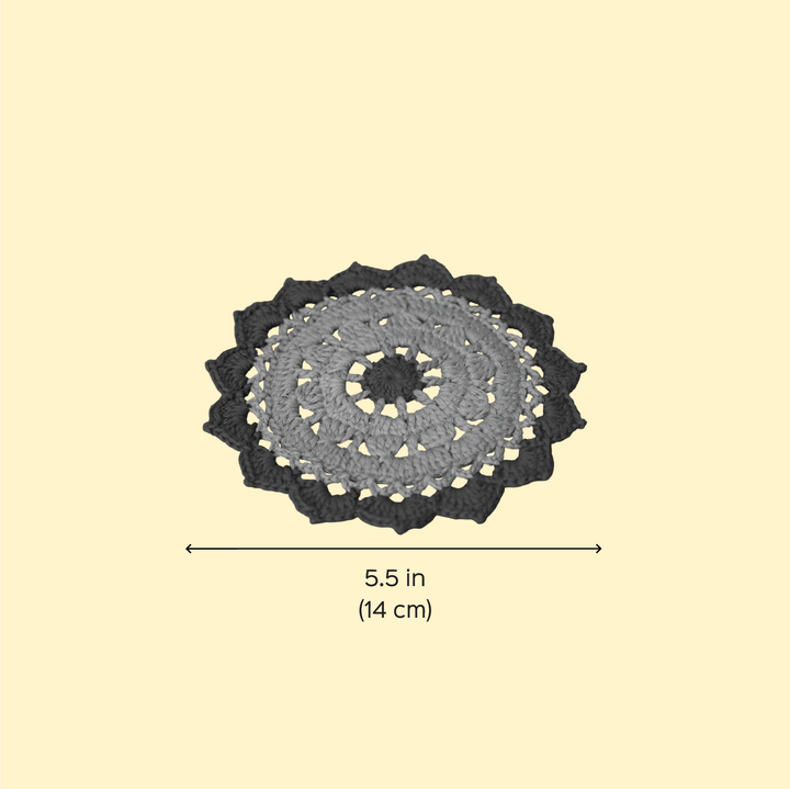 5.5 Inch | Handmade Crochet Multicolor Mandala Tealight Holder