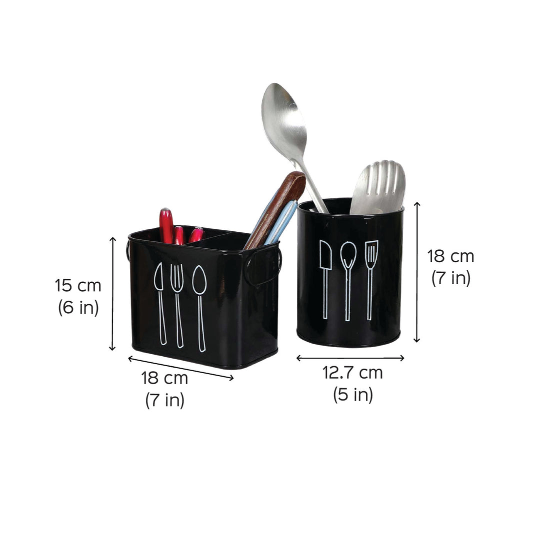 Handmade White Cutlery Stand | Set Of 2