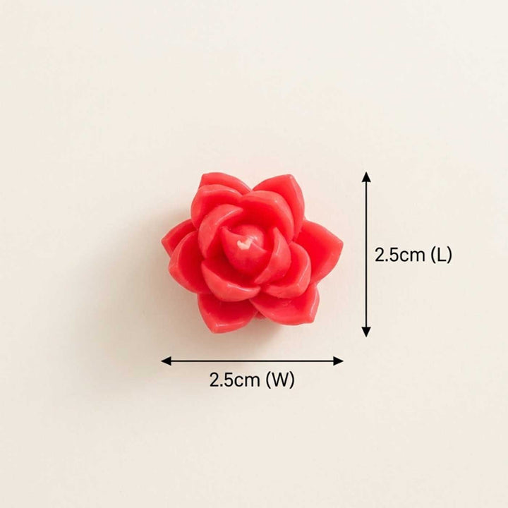 6 pc | Handmade Lotus Soy Wax Candle With Metal Holder